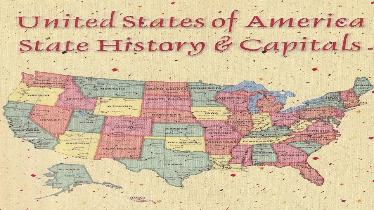 United States of America State History & Capitals backdrop