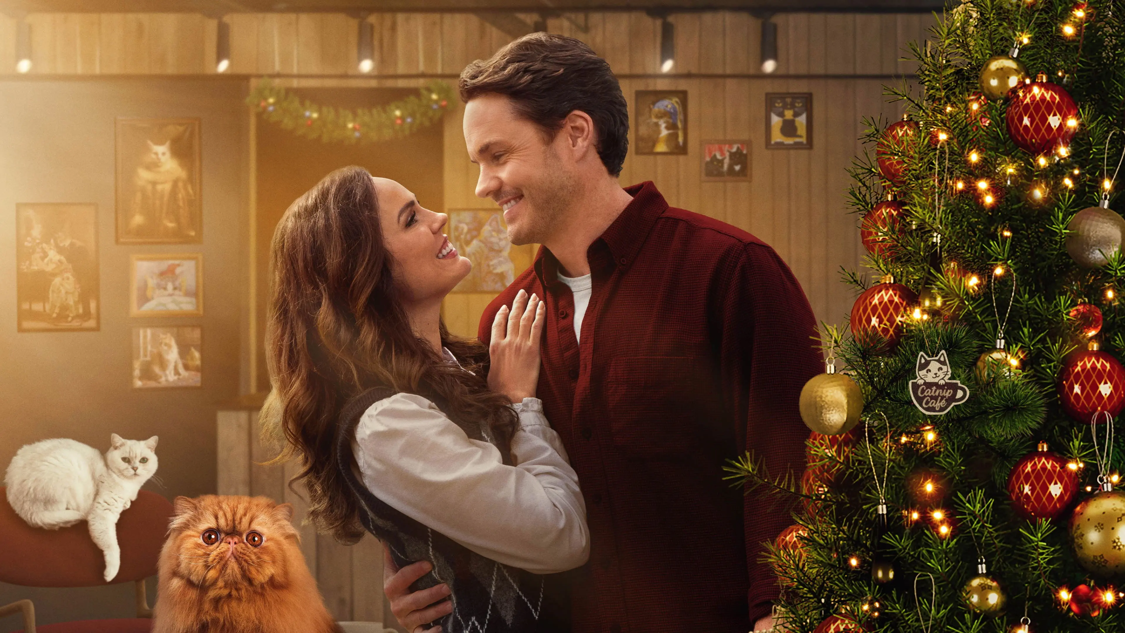 Christmas at the Catnip Café backdrop