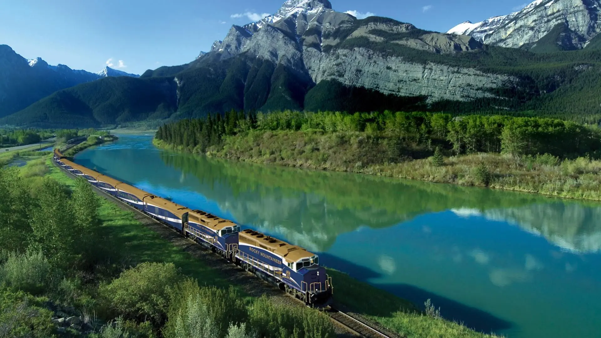 The Canadian Rockies by Rail backdrop